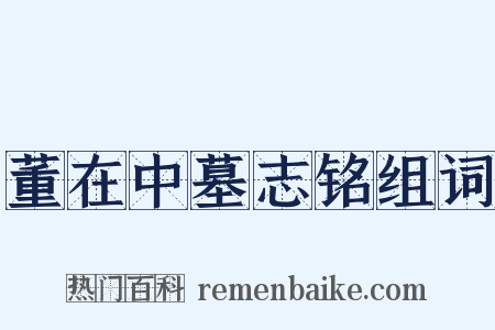 董在中墓志铭组词是什么意思的图片